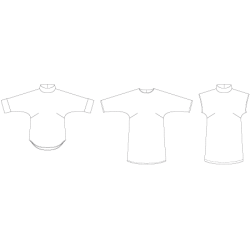 Snitmnster - Line2Line B1242 Tunika med skr brystindsnit