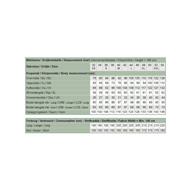 Snitmnster - Line2Line B1242 Tunika med skr brystindsnit