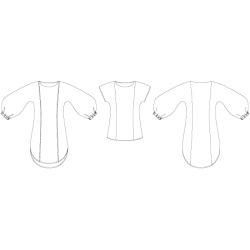 Snitmnster - Line2Line - B1248 Tunika med grafiske ballonrmer