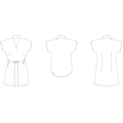 Snitmnster - Line2Line - B1252 Flagermus bluse med stkrave