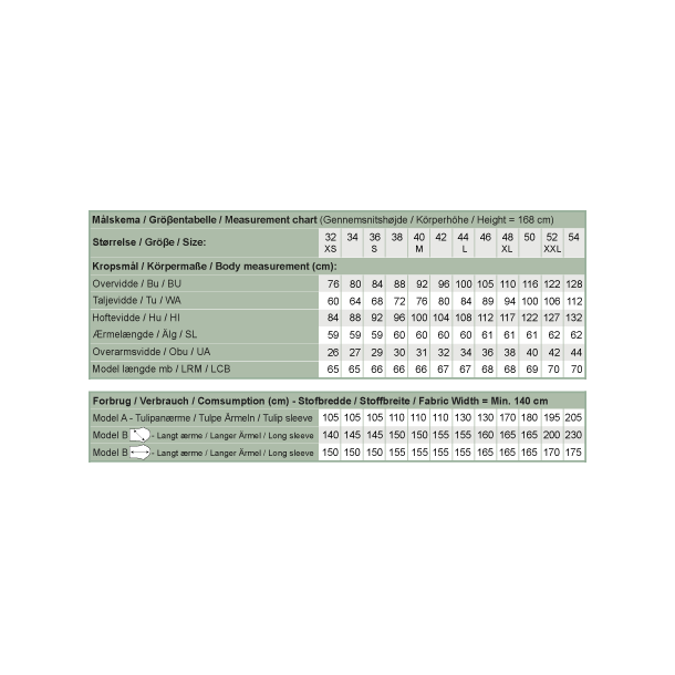 Snitmnster - Line2Line - B1256 Bluse med lg og puf tulipanrmer