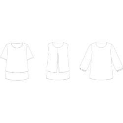 Snitmnster - Line2Line - B1257 Dobbelt bluse med slidser