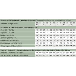 Snitmnster - Line2Line - B1257 Dobbelt bluse med slidser