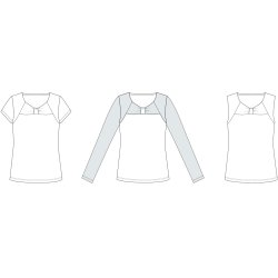 Snitmnster - Line2Line - B1262 Bluse med knudeeffekt og delsmme