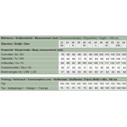 Snitmnster - Line2Line - B1263 Top med v-hals og skr brystindsnit