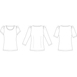 Snitmnster - Line2Line B1265 T-shirt med pufrmer