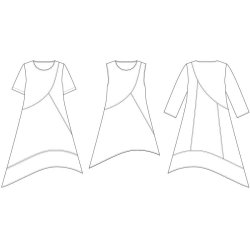 Snitmnster - Line2Line - B1269 Asymmetrisk tunika med skr skringe