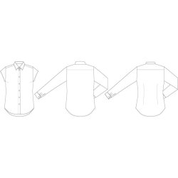 Line2Line - B1270 Klassisk figursyet skjorte med to kraver