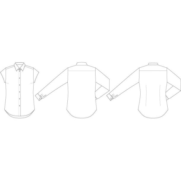 Line2Line - B1270 Klassisk figursyet skjorte med to kraver