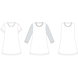 Snitmnster - Line2Line - C500 Basis T-shirt kjole, brn