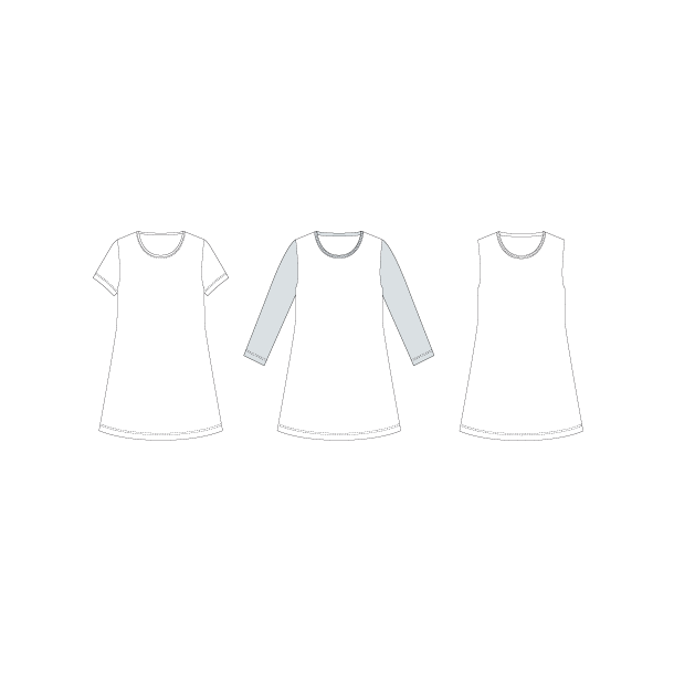 Snitmnster - Line2Line - C500 Basis T-shirt kjole, brn