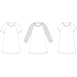 Snitmnster - Line2Line - C501 Raglan kjole, brn