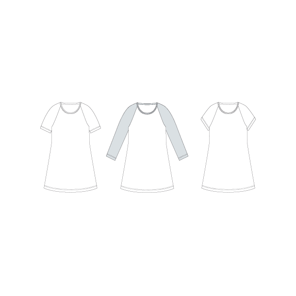 Snitmnster - Line2Line - C501 Raglan kjole, brn