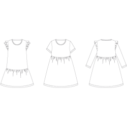 Snitmnster - Line2Line - C503 Kjole med flser, brn