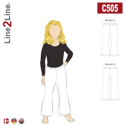 Snitmnster - Line2Line - C505 Trompet buks med elastik i taljen