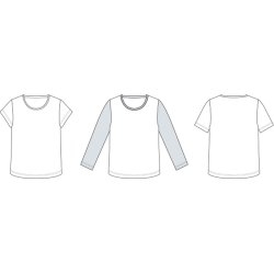 Snitmnster - Line2Line C507 T-shirt med langt eller kort rme, brn