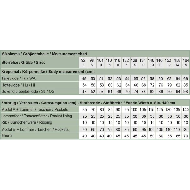 Snitmnster - Line2Line - C508 Cargobukser med elastik, brn
