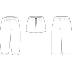 Snitmnster - Line2Line - C509 Ls buks med elastik i taljen, brn