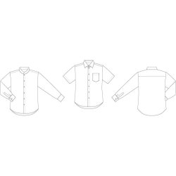 Snitmnster - Line2Line - C513 Klassisk skjorte med to kraver - Brn