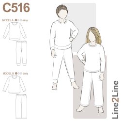 Snitmnster -  Line2Line - C516 Natst med eller uden ribkanter til brn - strk