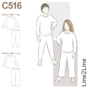 Snitmnster -  Line2Line - C516 Natst med eller uden ribkanter til brn - strk