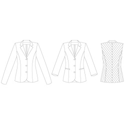 Snitmnster - Line2Line - J450 Ttsiddende Klassisk habitjakke