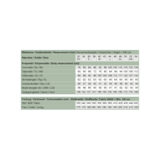 Snitmnster - Line2Line - J451 Frakke med stor krave