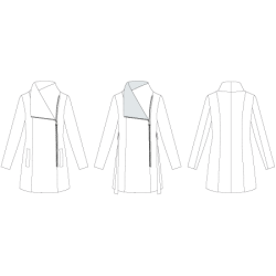 Snitmnster - Line2Line - J451 Frakke med stor krave