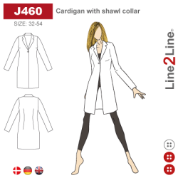 Snitmnster - Line2Line - J460 Cardigan med sjalskrave