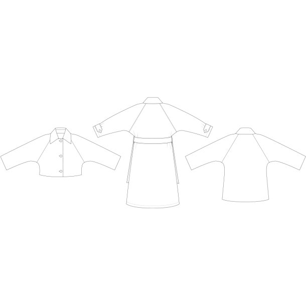 Snitmnster - Line2Line - J469 Jakke / frakke med flagermusrmer