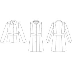 Snitmnster - Line2Line - J470 Jakke med husarsnit, taljeskring og krave