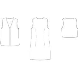 Line2Line - J472 Vendbar bolero eller vest med kantbnd