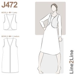 Line2Line - J472 Vendbar bolero eller vest med kantbnd