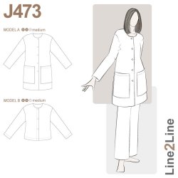 Snitm�nster - Line2Line -  J473 L�s jakke med s�nket skulder