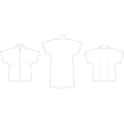 Snitmnster - Line2Line - J474 Ls vest med vingermer og sjalskrave