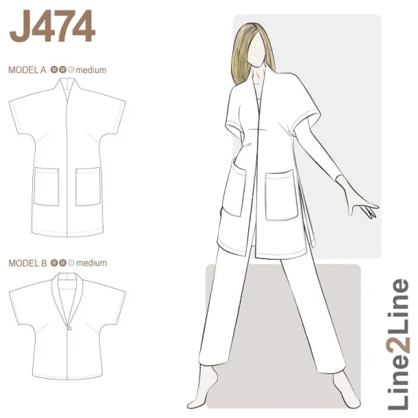 Snitmnster - Line2Line - B1274 Sl-om skjorte