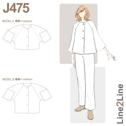 Snitm�nster - Line2Line -  J475 L�s jakke med raglan�rmer