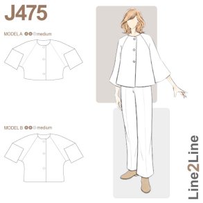 Snitm�nster - Line2Line -  J475 L�s jakke med raglan�rmer