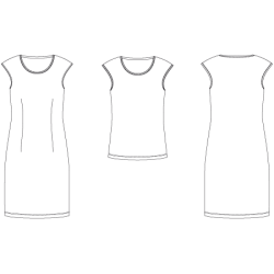 Snitmnster - Line2Line - K205 Kjole med lille vingerme