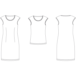 Snitmnster - Line2Line - K205 Kjole med lille vingerme