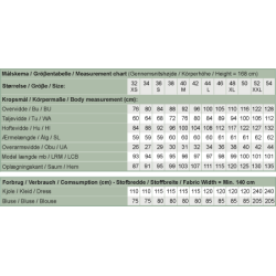 Snitmnster - Line2Line - K205 Kjole med lille vingerme