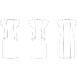 Snitmnmster - Line2Line K2239 Kjole med lglommer til fast stof