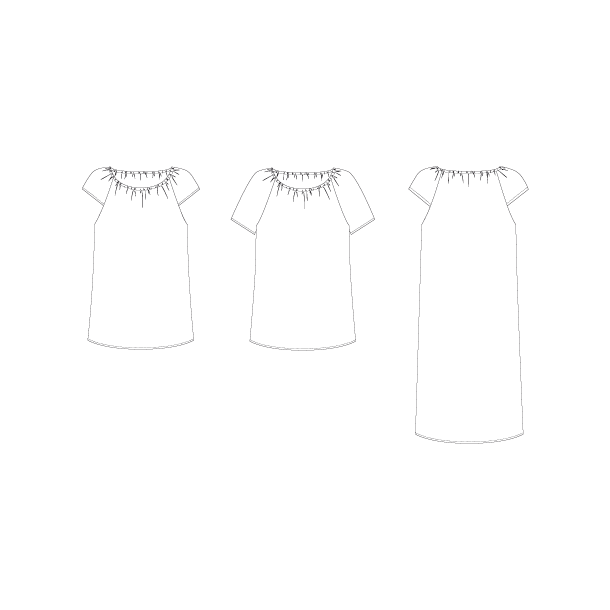 Snitmmster - Line2Line - K2242 Raglan kjole med elastik