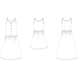 Line2Line - K2251 Tank top kjole med rynk