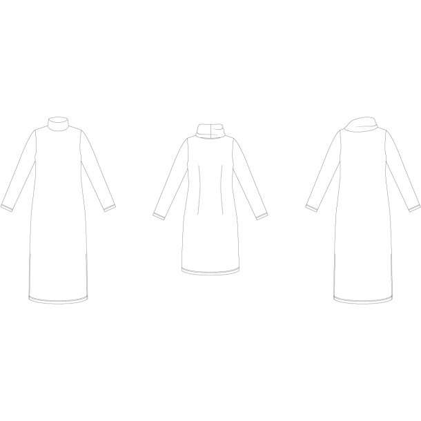 Snitmnster - Line2Line K2270 Kjole med stor krave