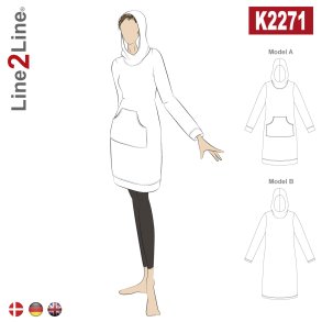 Snitmnster - Line2Line - K2271 Httekjole med kngurulomme