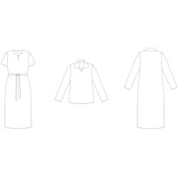 Snitmnster - Line2Line - K2272 Kaftan med krave og slidser