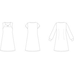 Snitmnster - Line2Line - K2273 Kjole med knudeeffekt og vidde