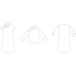 Snitmnster - Line2Line - K2274 Kjole med stkrave og skr stolpe