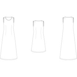 Snitmnster -  Line2Line - K2275 Kjole med rynkeeffekt p skulderen